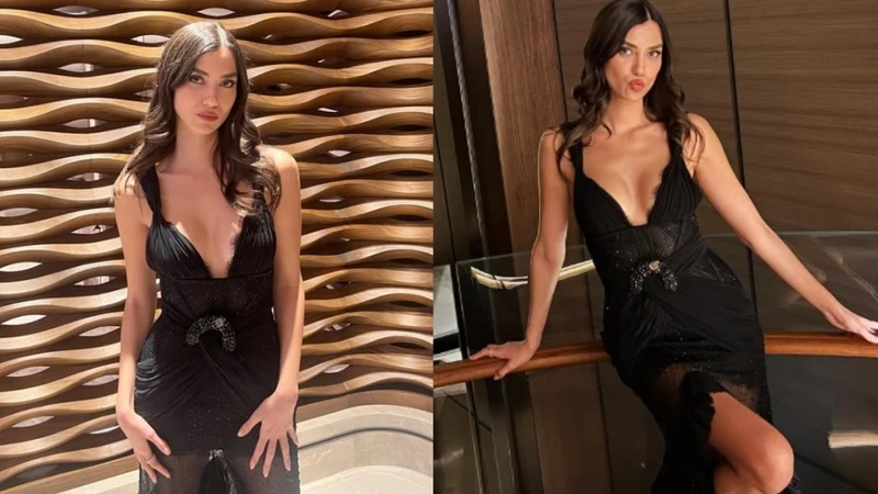Aleyna Solaker'in Siyah Elbiseli Pozları Sosyal Medyada Olay Oldu