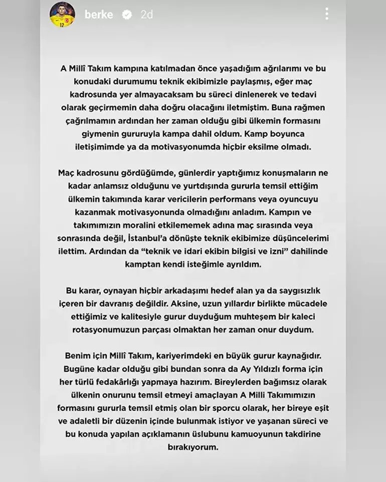 TFF’den Berke Özer Açıklaması! “A Milli Takım Kampından İzinsiz Ayrıldı” - görsel 1