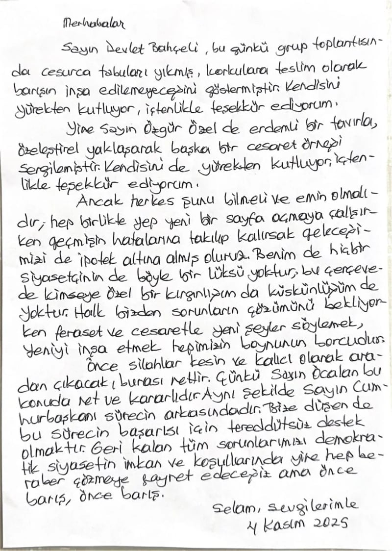 Selahattin Demirtaş’tan Bahçeli ve Özgür Özel’e Teşekkür Mesajı - görsel 1