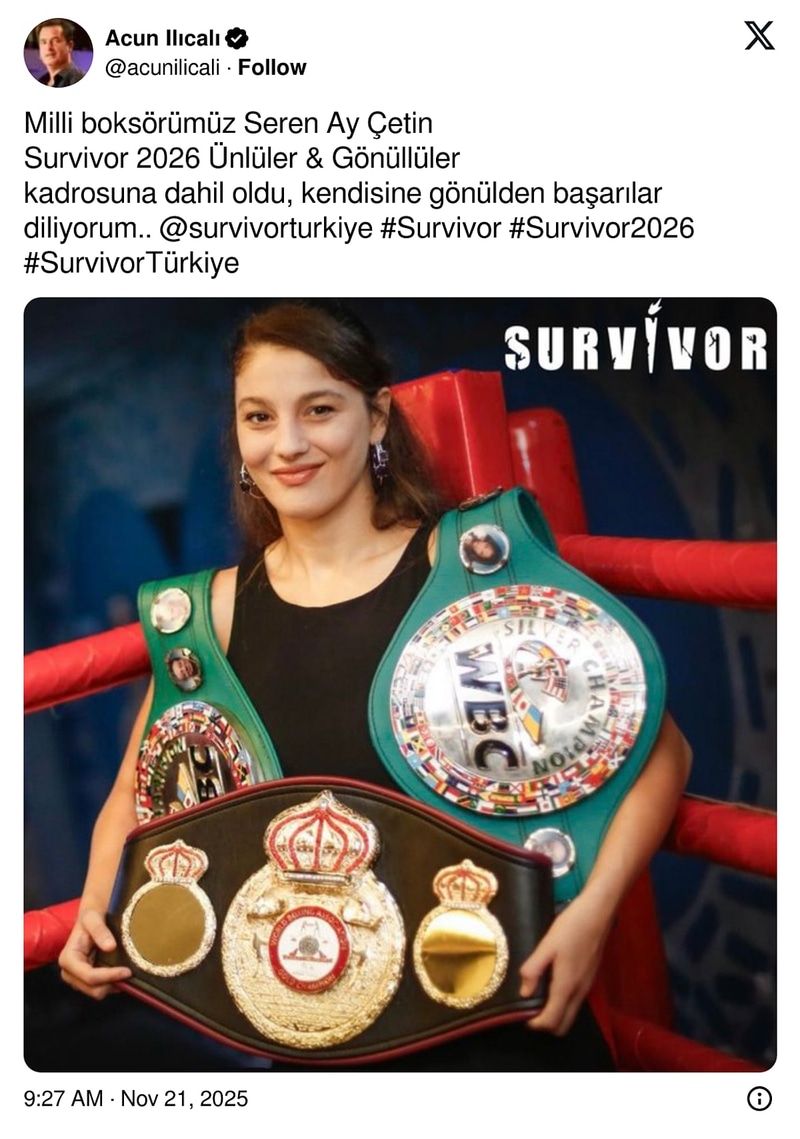 Acun Ilıcalı Survivor 2026'ya Milli Boksör Seren Ay Çetin'i Açıkladı - görsel 2
