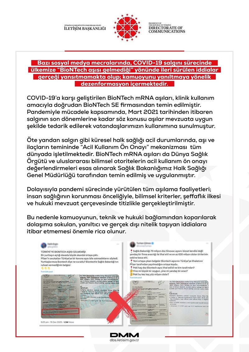 Türkiye’ye BioNTech Aşısı Gelmedi İddiasına Resmi Yalanlama - görsel 2